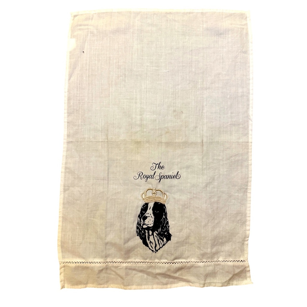 King Charles Cavalier Spaniel Embroidered Tea Towel